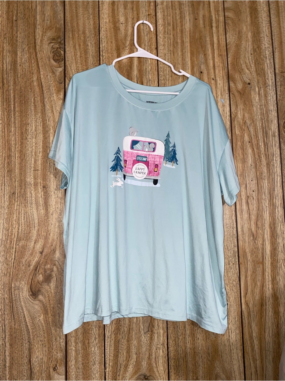 Light Blue Happy Camper Graphic Tee pajama set